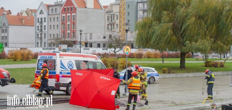 Zwłoki mężczyzny w rzece Elbląg przy Moście Dolnym