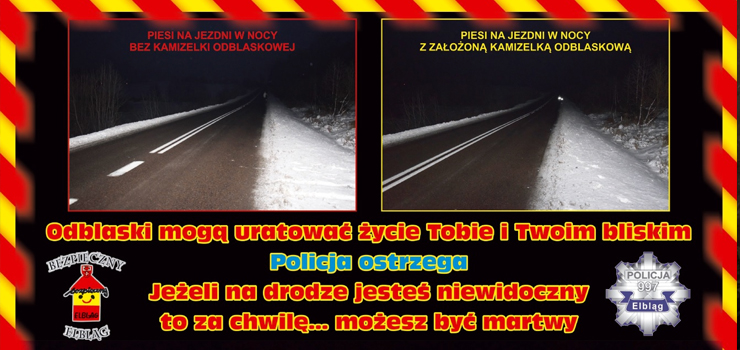 Policja ostrzga. Pamiętajmy o odblaskach
