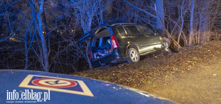 Ulica Kościuszki: Auto wjechało w drzewo. Jedna osoba poszkodowana