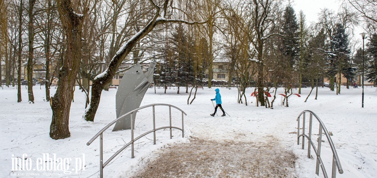 Elbląskie parki zimową porą: Park Kajki i Różany Ogród 