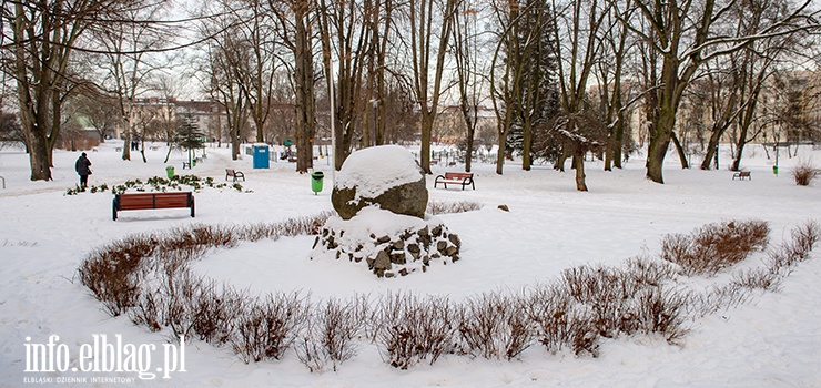 Elblskie parki zimow por: Park Traugutta - zobacz zdjcia