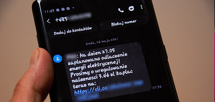 Uwaga na fałszywe SMS-y o niezapłaconym rachunku za prąd. Oszuści podszywają się pod dostawcę energii