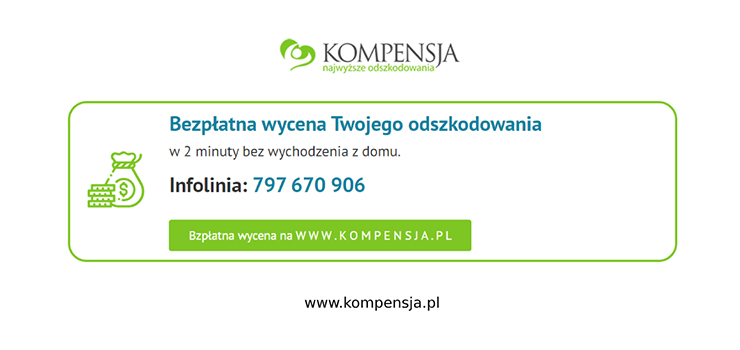 Odszkodowanie - skorzystaj z pomocy w uzyskaniu odszkodowania