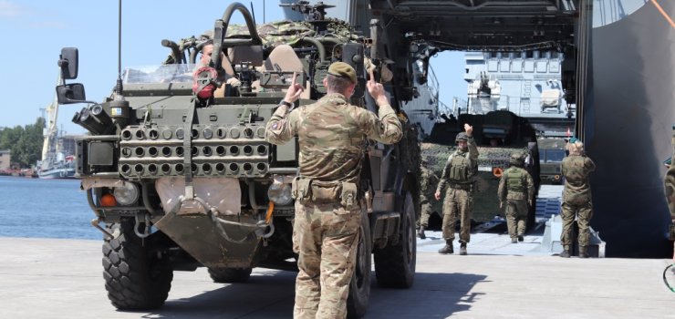 Żołnierze dowództwa wielonarodowej dywizji ćwiczyli z Marynarką Wojenną RP