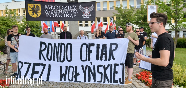 Narodowcy protestowali w Elblgu. Chc zerwania wsppracy z Tarnopolem i ronda OfiarWoynia (zobacz zdjcia)