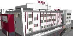 Ciki sprzt budowlany wjecha na teren elblskiego teatru - zobacz zdjcia z prac i wizualizacj