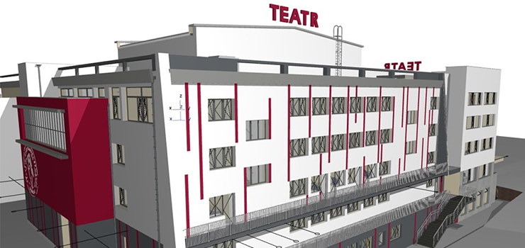 Ciężki sprzęt budowlany wjechał na teren elbląskiego teatru - zobacz zdjęcia z prac i wizualizację