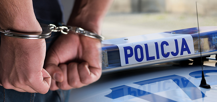 Skaka po dachu volvo. Policjanci zatrzymali wandala