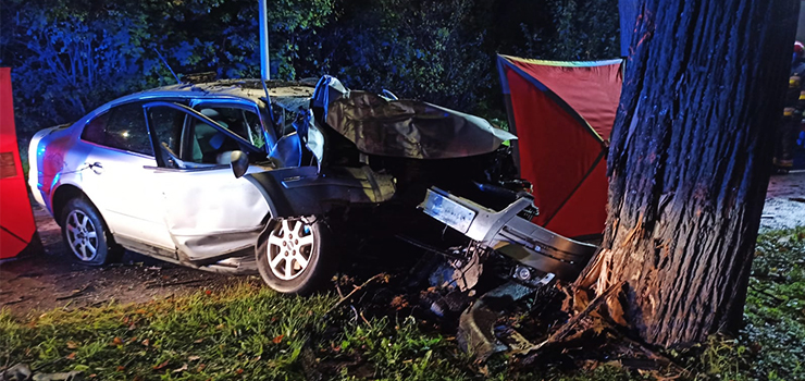Tragiczny wypadek na ul. Łęczyckiej. "Wjechał w drzewo. Kierowcy nie udało się uratować"