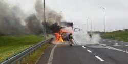 Poar pojazdu ciarowego na S22 – powiat elblski