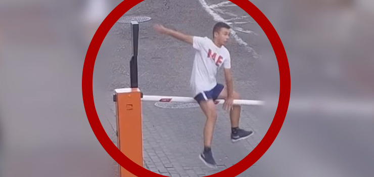 Policja szuka sprawcy uszkodzenia szlabanu - zobacz film