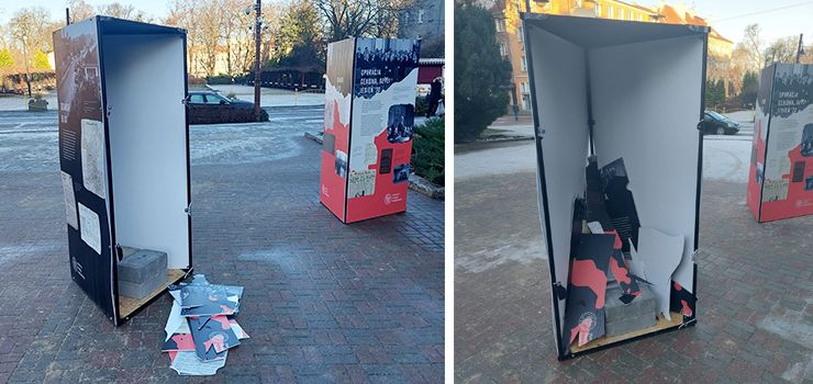 Ponownie akt wandalizmu na wystawie IPN. Sprawcy grozi do 5 lat