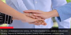 70 proc. przedsi�biorc�w wierzy, �e Polska b�dzie bra�a udzia� w odbudowie Ukrainy