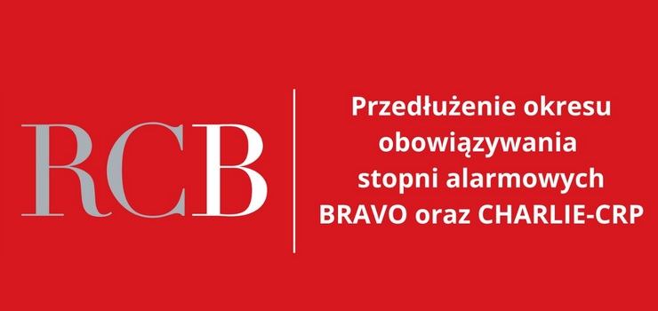 Przedłużenie stopni alarmowych BRAVO oraz CHARLIE-CRP