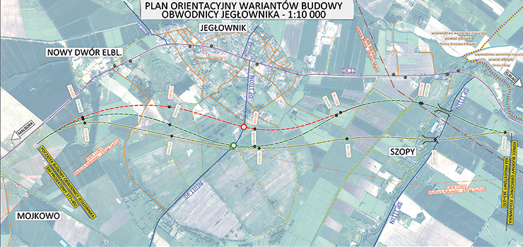 Przebudowa odcinka drogi krajowej 22. S trzy warianty obwodnicy Jegownika