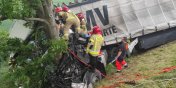 Wypadek samochodu ciężarowego w Lubajnach