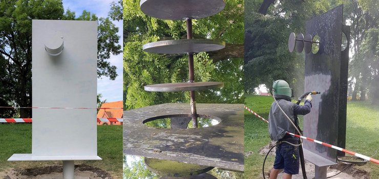 Rzeźba Fedorowicza w Parku Traugutta. Kolejna forma przestrzenna przeszła remont