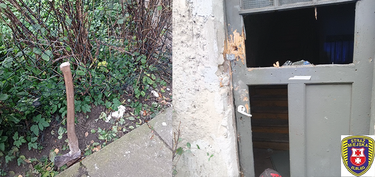 Mężczyźni siekierką dewastowali drzwi budynku. Tłumaczyli, że chcieli się tylko przespać