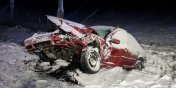 Sypnęło śniegiem – zderzenie dwóch pojazdów