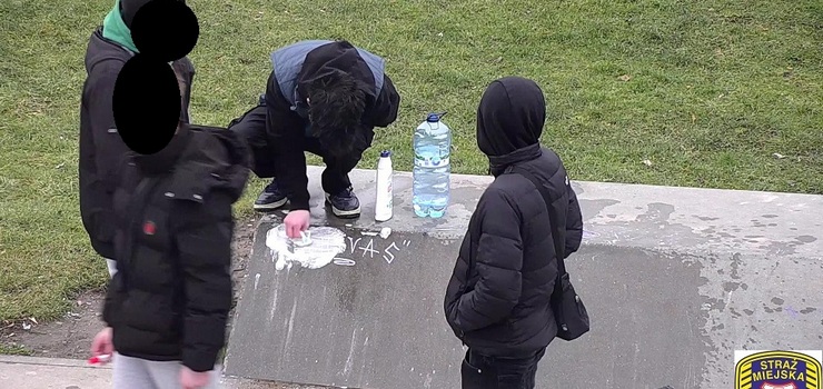 Przyłapani przez monitoring. Pseudografficiarze w skateparku