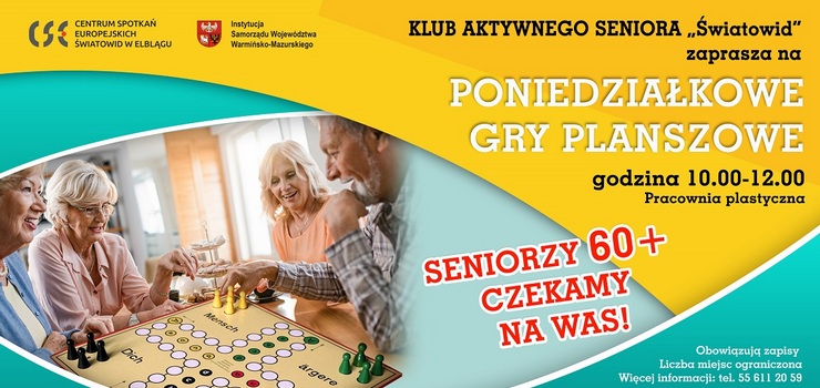 Klub Aktywnego Seniora zaprasza na planszówki do CSE „Światowid”