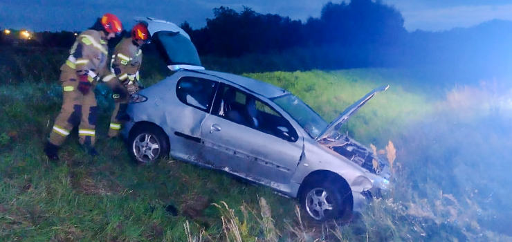 Peugeot w rowie. "Kierujący pojazdem stracił panowanie nad autem"