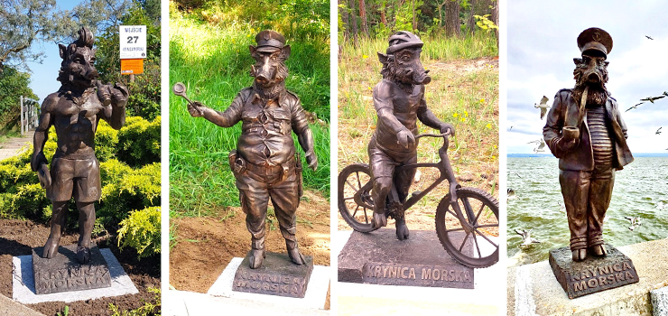 Figurki dzików hitem Krynicy Morskiej. Jedna z nich spodobała się komuś aż za bardzo (aktualizacja)