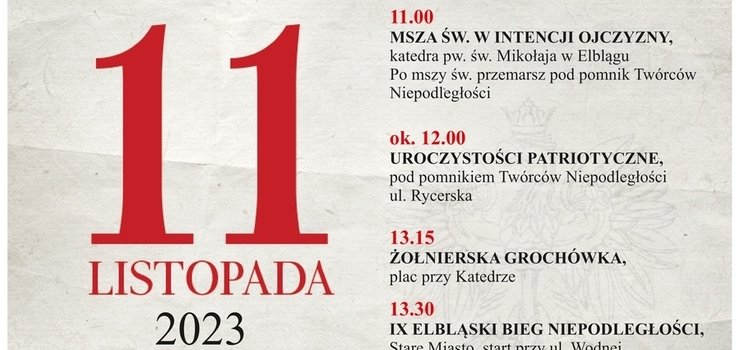 Tak w Elblgu obchodzony bdzie 11 listopada
