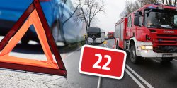 Wypadek na DK 22. Auto wyl�dowa�o w rowie, jedna osoba zosta�a poszkodowana