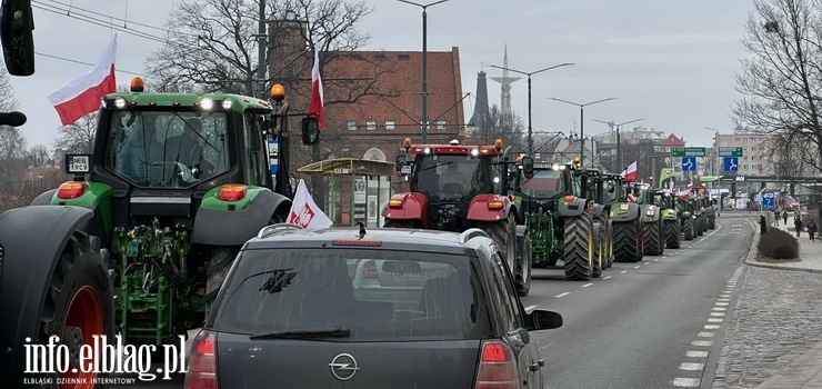 Ponad 500 pojazdw bierze udzia w elblskim protecie rolnikw i przewonikw!