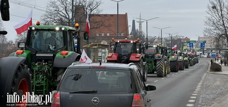 Ponad 500 pojazdów bierze udział w elbląskim proteście rolników i przewoźników!