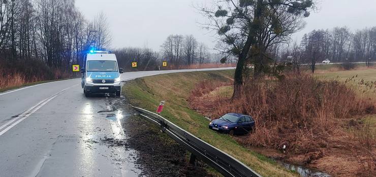 18-latek wpadł w poślizg i wjechał autem do rowu. Mama kierowcy podziękowała policji za "profesjonalną postawę"