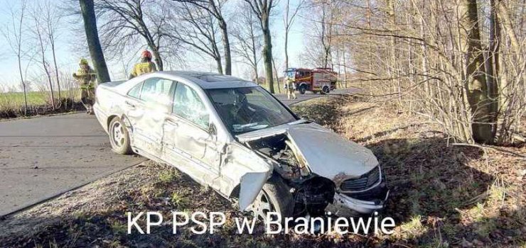 Straci panowanie nad autem, uderzy w drzewo