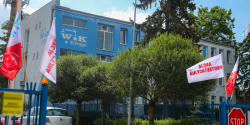  Sp�r zbiorowy w EPWiK trwa. Budynek sp�ki zosta� oflagowany