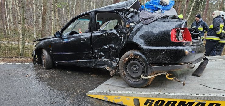 Dachowanie na trasie Sztutowo-Stegna. Kierujący z promilami