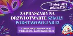 Zaproszenie na Drzwi Otwarte Szko�y Podstawowej nr 12! 