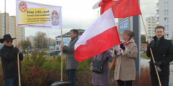 Elblg: Nie chc inwestycji w ssiedztwie sanktuarium. Protest przed Lidlem (zdjcia)