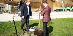 Przy pomniku Odrodzenia posadzono 40 bukw. "Nie wyobrazibym sobie lepszej akcji na 40-lecie Wysoczyzny Elblskiej"