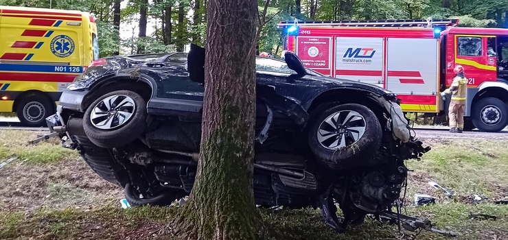 Straciła panowanie nad autem, uderzyła w drzewo. Kobieta i dziecko w szpitalu