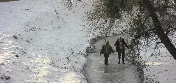 "To grozi tragedi�". Stra� miejska ostrzega przed spacerami po zamarzni�tej Kumieli
