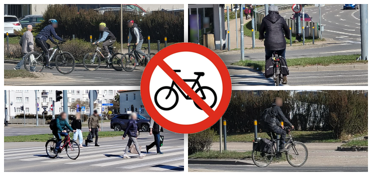 To ju� nagminne. Tak w Elblagu rowerzy�ci �ami� przepisy - materia� zdj�ciowy