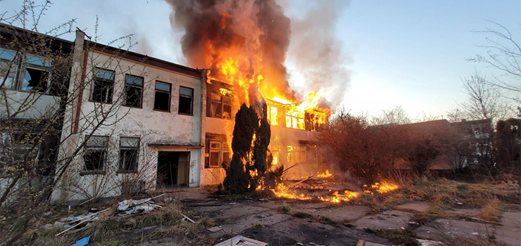 Pożar budynku przy ul. Junaków w Elblągu