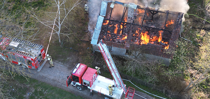Pożar budynku jednorodzinnego w Stankowie
