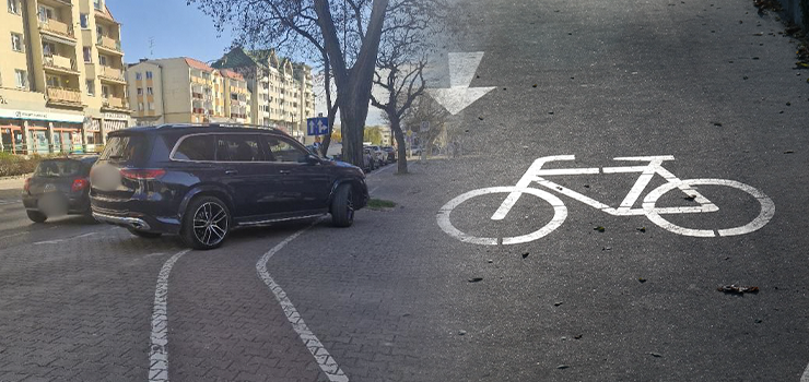 Parkowanie na �cie�ce rowerowej to nie „chwila postoju” — to realne zagro�enie dla innych�