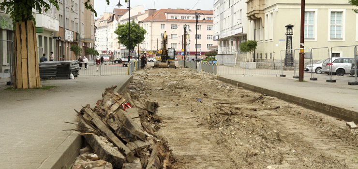 Trwa remont torowiska przy ul. 1 Maja. Zobacz, na jakim jest etapie