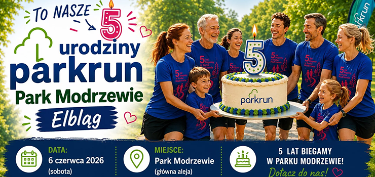 5. urodziny parkrun park Modrzewie Elbląg