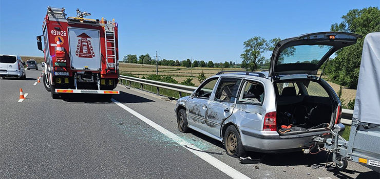 Kolizja drogowa na trasie S7 na wysokości Rakowego Pola
