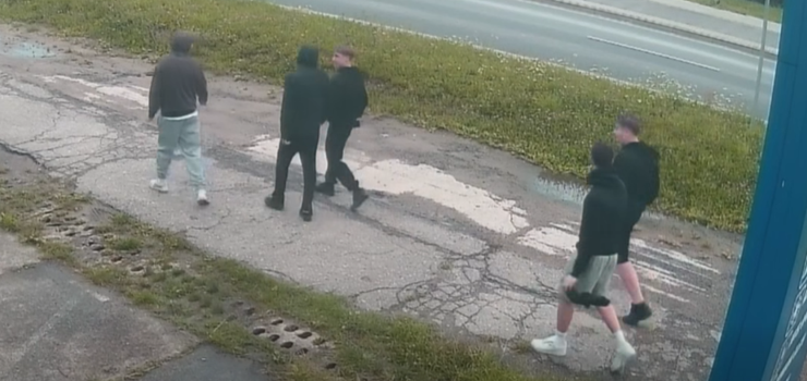 Policja szuka 5�m�odych�m�czyzn, kt�rzy uszkodzili autobus (film)