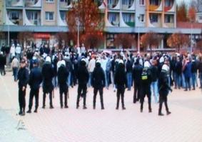 Kibice z Olsztyna manifestowali na placu K. Jagielloczyka