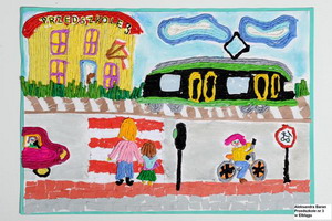 Dziecice rysunki tworz kalendarz „Bezpieczni w ruchu drogowym”